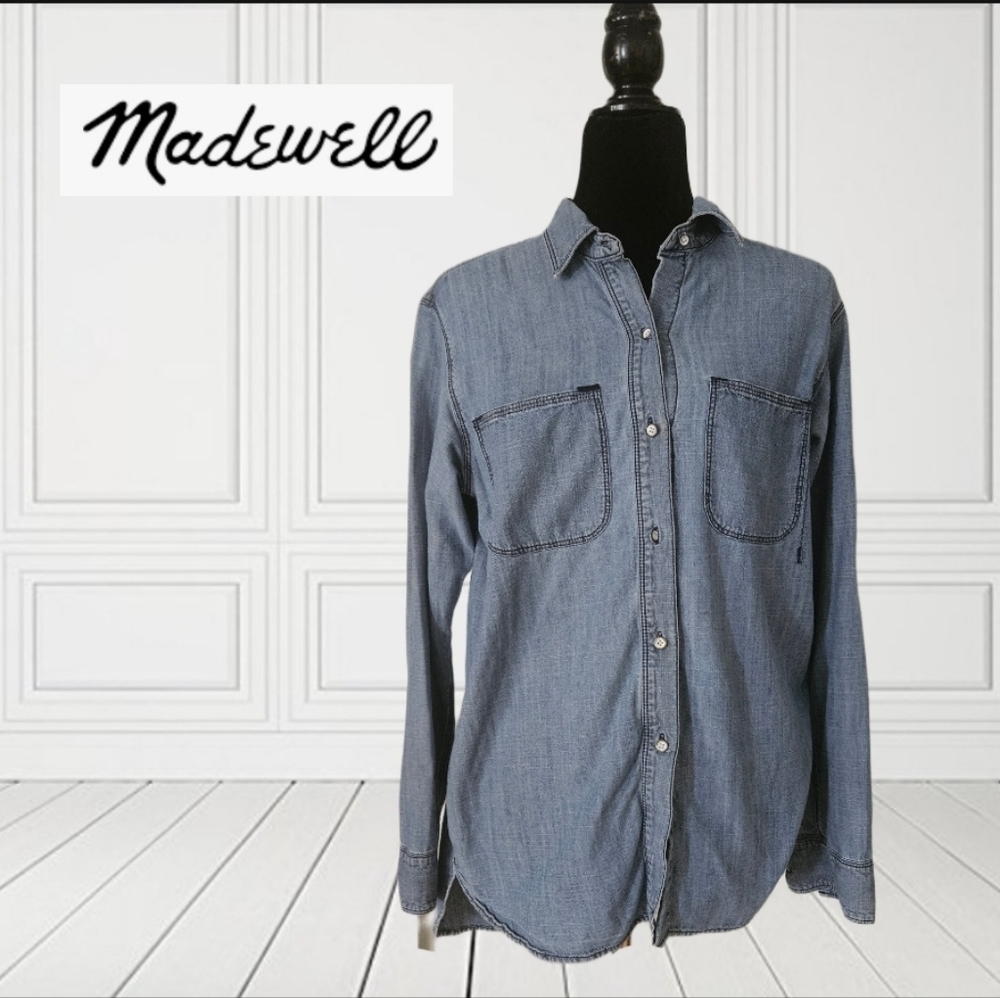 Madewell Womens Perfect Ex boyfriend Shirt Long Sleeve